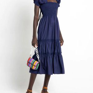 BNWT O.P.T Square Neck Smocked Maxi Dress